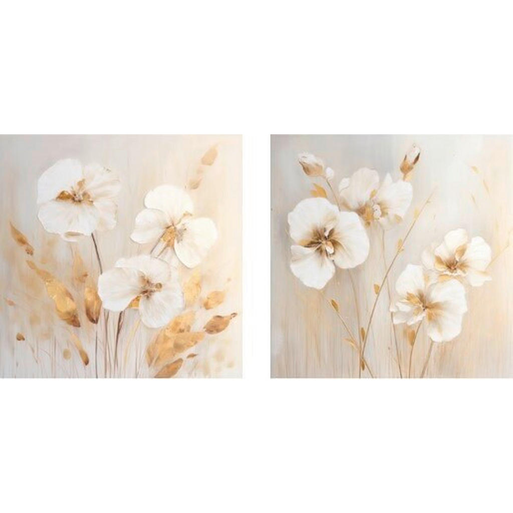 OBRAZ NA SKLE, květiny, 20/40/1,40 cm