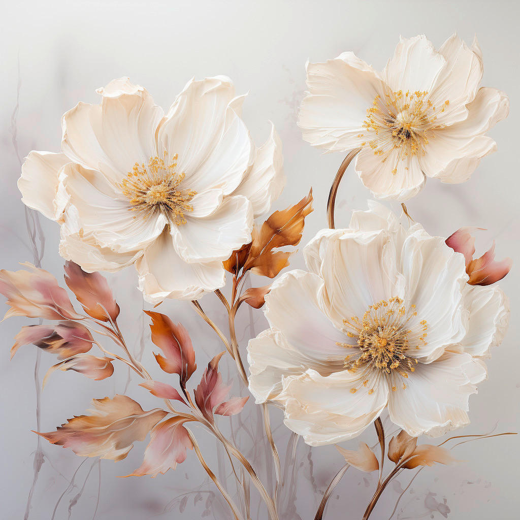 OBRAZ NA SKLE, květiny, 30/30/1,40 cm