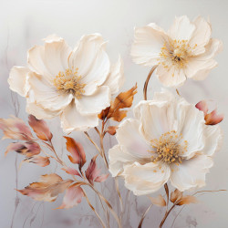 OBRAZ NA SKLE, květiny, 30/30/1,40 cm