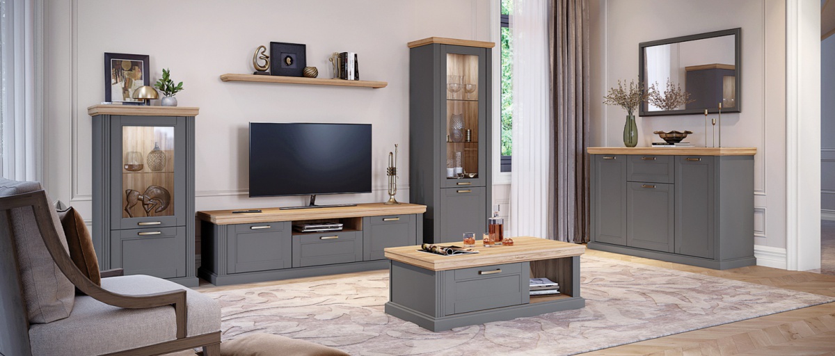 Obývací pokoj artis - šedá/ořech pacific