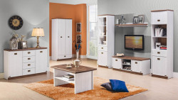 Obývací sestava magic - dub/modřín sibiřský - s osvětlením led