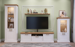 Obývací stěna artis - bílá/ořech pacific