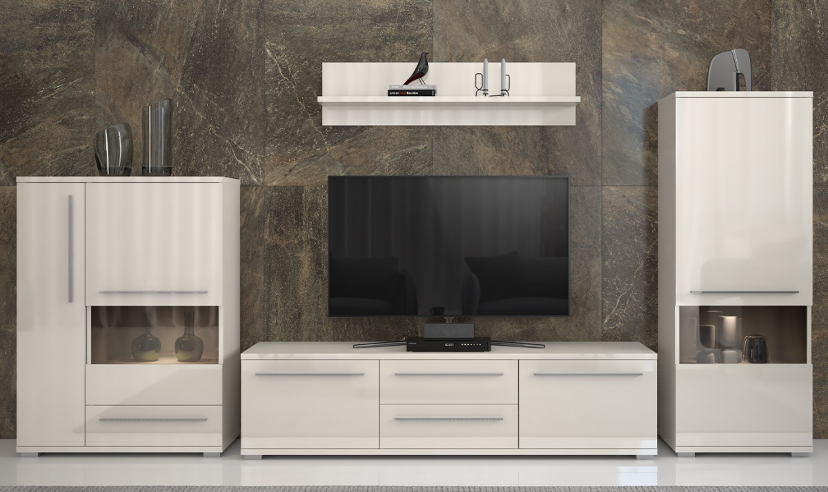 Obývací stěna s osvětlením tiana - béžová