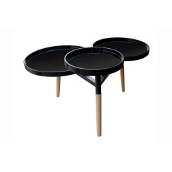 ODKLÁDACÍ STOLEK, bambus, černá