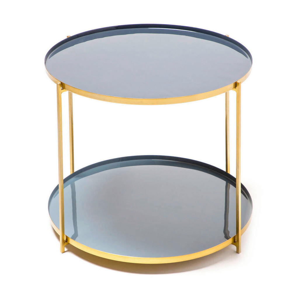 ODKLÁDACÍ STOLEK, šedá, tmavě modrá