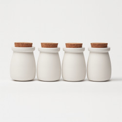 ODLITO Betonová dóza – Nefertiti – bílá – 8 cm – 4ks