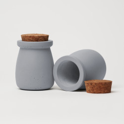 ODLITO Betonová dóza – Nefertiti – šedá – 8 cm – 2ks