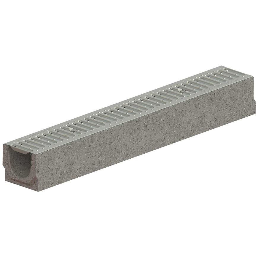 Odvodňovací žlab betonový, pozinkovaná mříž 12,5x14x100 cm