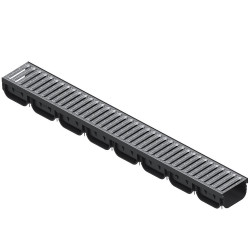 Odvodňovací žlab plastový Easy2, pozinkovaná mříž 7x12,5x100 cm