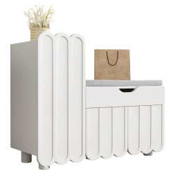 OKWISH BOTNÍK 90/35/74,5 cm bílá z MDF s čalouněným sedákem a zásuvkou