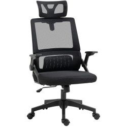 OKWISH KANCELÁŘSKÁ židle 58/61/102-119 cm černá ze síťoviny s opěrkou hlavy a houpací funkcí
