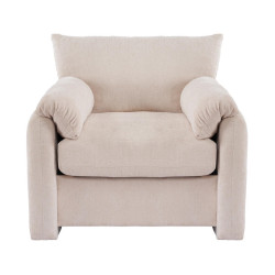 OKWISH KŘESLO 96/82/84 cm béžové z chenille s vysokou opěrkou a ergonomickým sezením