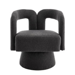 OKWISH OTOČNÉ křeslo 67/55/74 cm tmavě šedé z buklé tkaniny s 360° otáčením