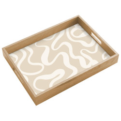 OnlyWow SERVÍROVACÍ PODNOS Linie - abstraktní - béžová - bílá - minimalistická 40x30 cm