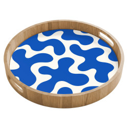 OnlyWow SERVÍROVACÍ PODNOS Tvary - abstraktní - modrá - vlny 40x40 cm