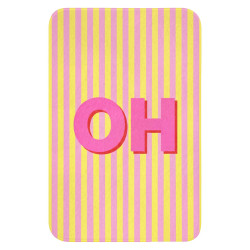 OnlyWow WC PŘEDLOŽKA Text - Pruhy - Růžová 40x60 cm