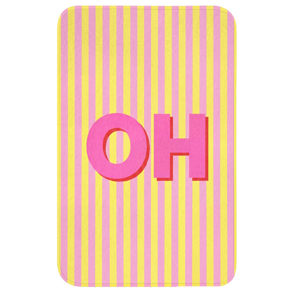 OnlyWow WC PŘEDLOŽKA Text - Pruhy - Růžová 50x80 cm