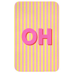 OnlyWow WC PŘEDLOŽKA Text - Pruhy - Růžová 50x80 cm