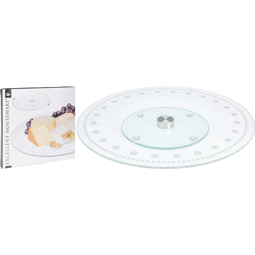 OTOČNÁ SERVÍROVACÍ DESKA, sklo, 31/31/3.5 cm