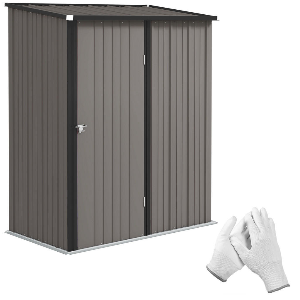 Outsunny KOVOVÁ ZÁHRADNÍ BUDKA s pultovou střechou 1,34 m² 161,5 x 94,5 x 196 cm