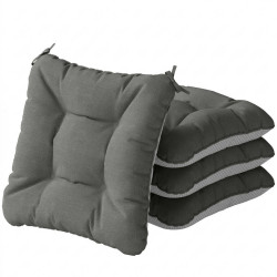 Outsunny SADA 4 VENKOVNÍCH SEDACÍCH POLŠTÁŘŮ z polyesteru, tmavě šedá