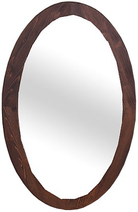 Oválné koupelnové zrcadlo lady 575 - hnědá