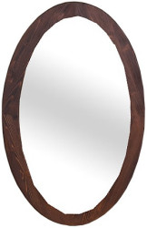 Oválné koupelnové zrcadlo lady 575 - hnědá