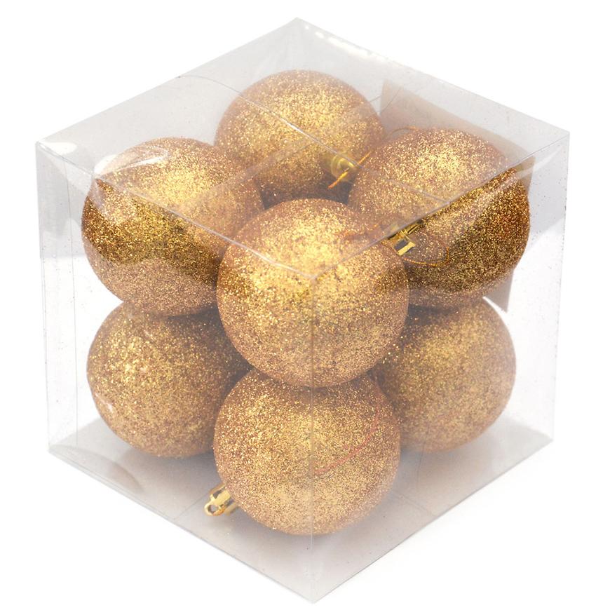 Ozdoby brokát -krabička 8 ks zlaté