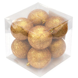 Ozdoby brokát -krabička 8 ks zlaté