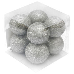 Ozdoby brokát -krabička 8ks stříbrné