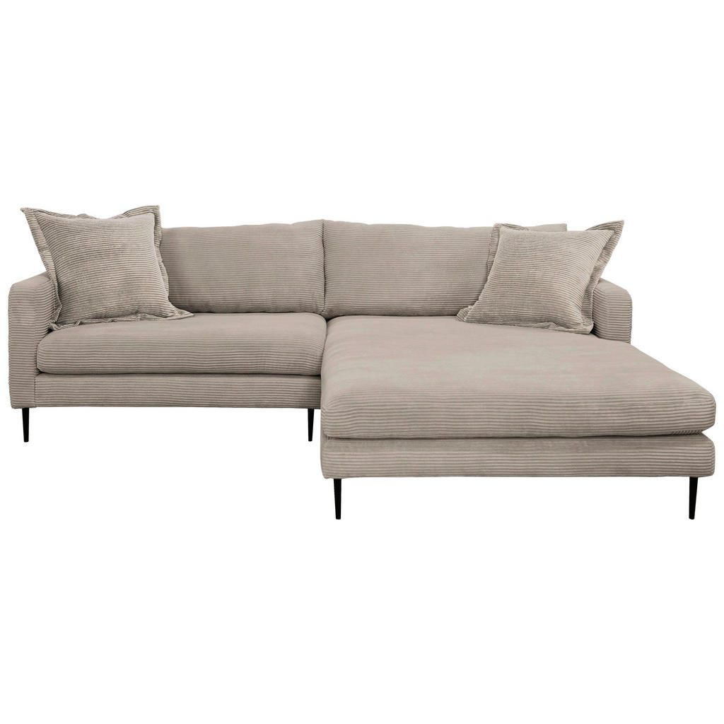 P & B ROHOVÁ SEDAČKA, textil, světle hnědá