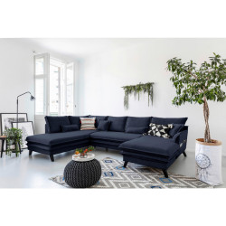 P & B SEDACÍ SOUPRAVA, textil, tmavě modrá