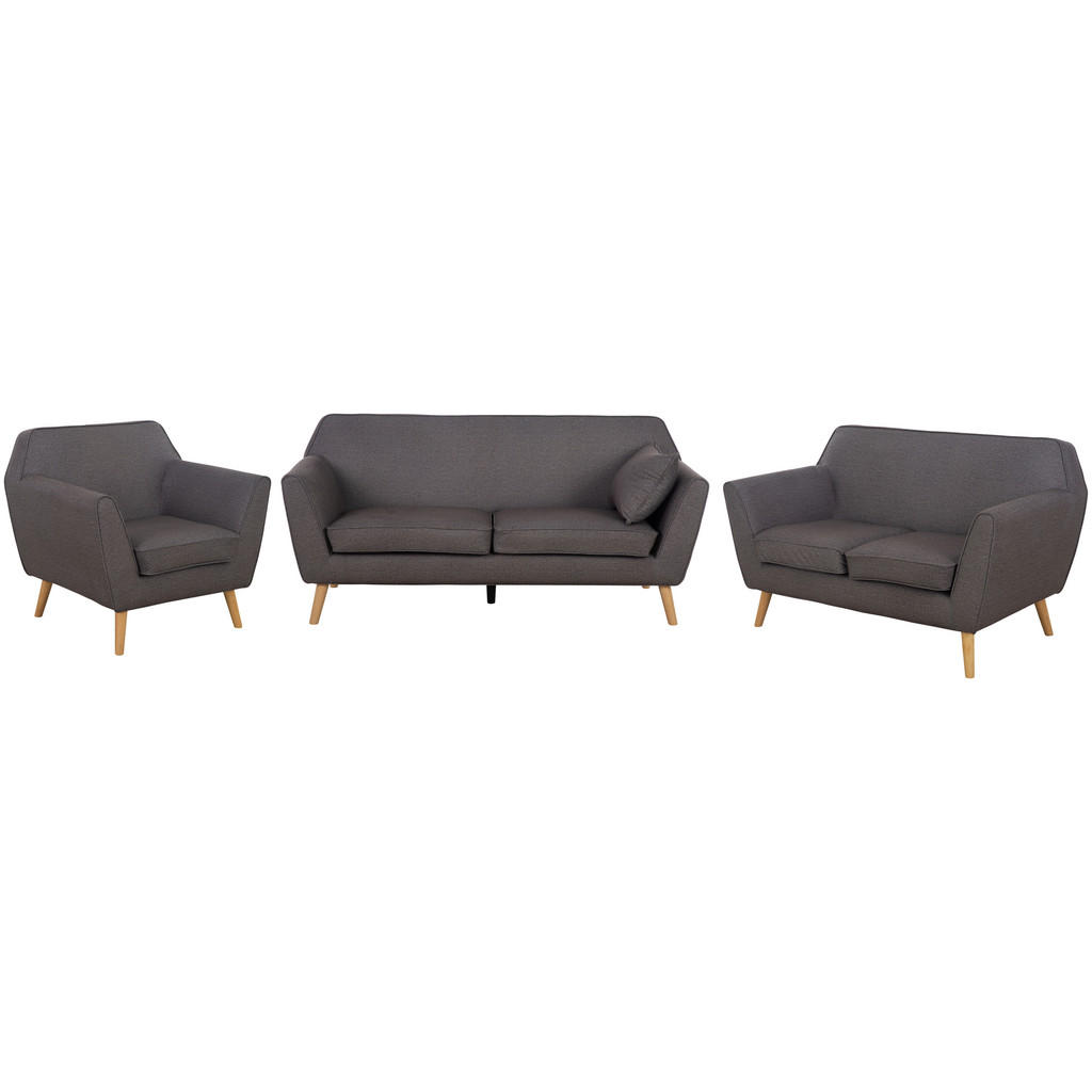 P & B SEDACÍ SOUPRAVA 3+2+1, textil, tmavě šedá