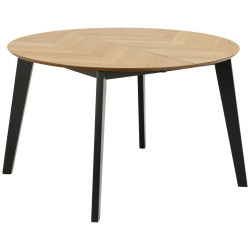 P & B JÍDELNÍ STŮL, černá, barvy dubu, 120/120/74,5 cm