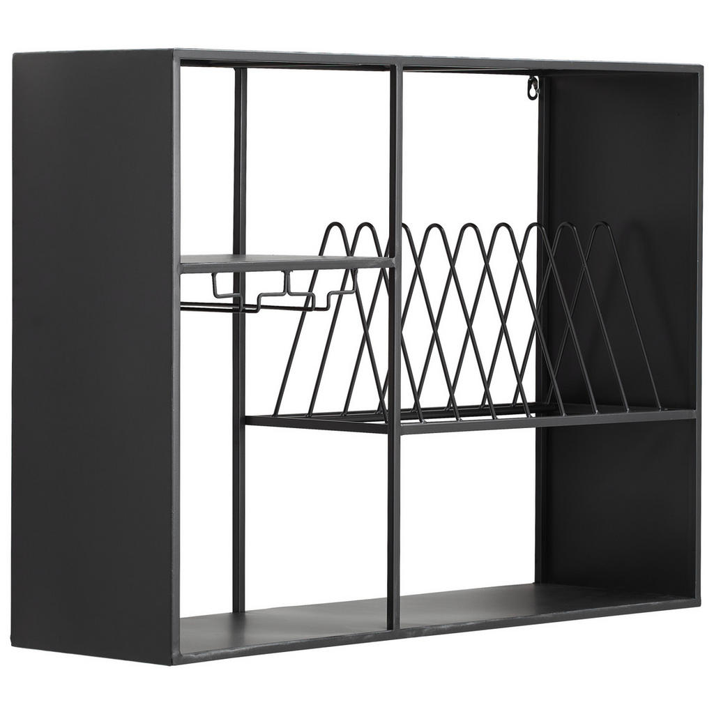 P & B NÁSTĚNNÝ REGÁL, černá, 80/60/24 cm