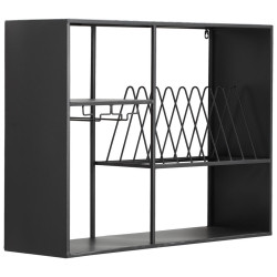 P & B NÁSTĚNNÝ REGÁL, černá, 80/60/24 cm