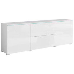 P & B NÍZKÁ KOMODA, bílá, vysoce lesklá bílá, 180/61,8/34,5 cm