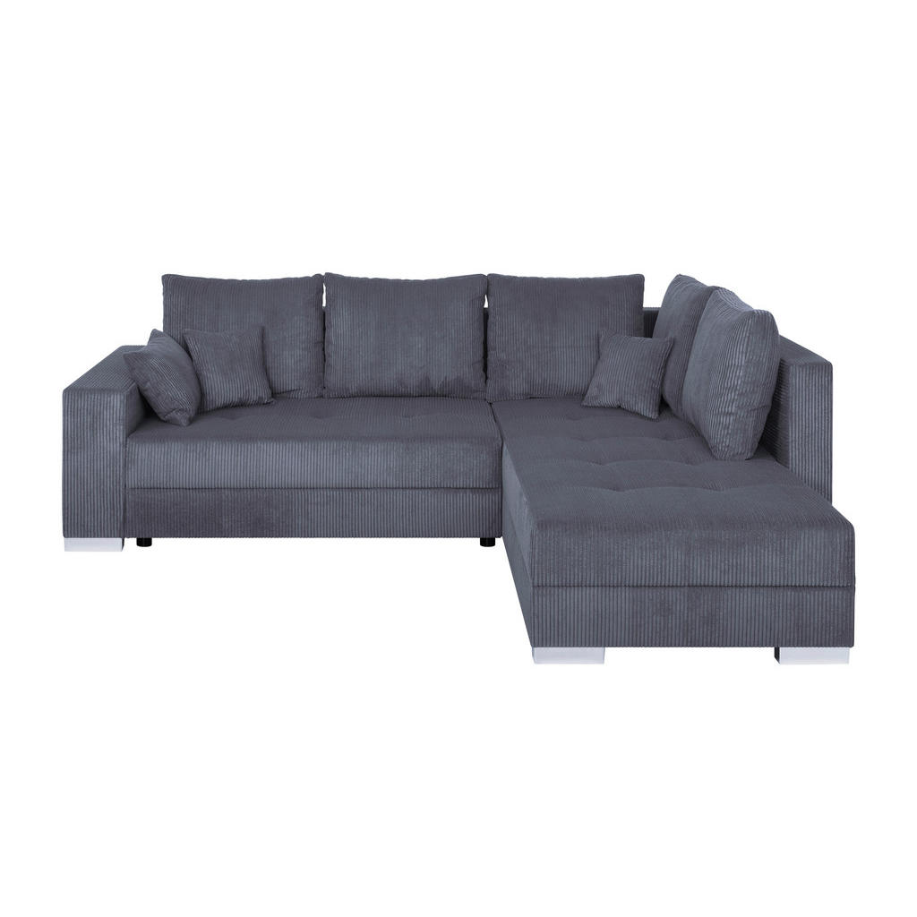 P & B ROHOVÁ SEDAČKA, textil, kompozitní dřevo, tmavě šedá