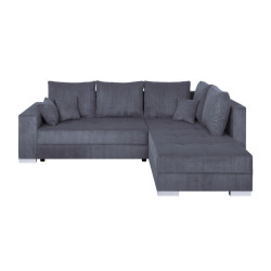 P & B ROHOVÁ SEDAČKA, textil, kompozitní dřevo, tmavě šedá