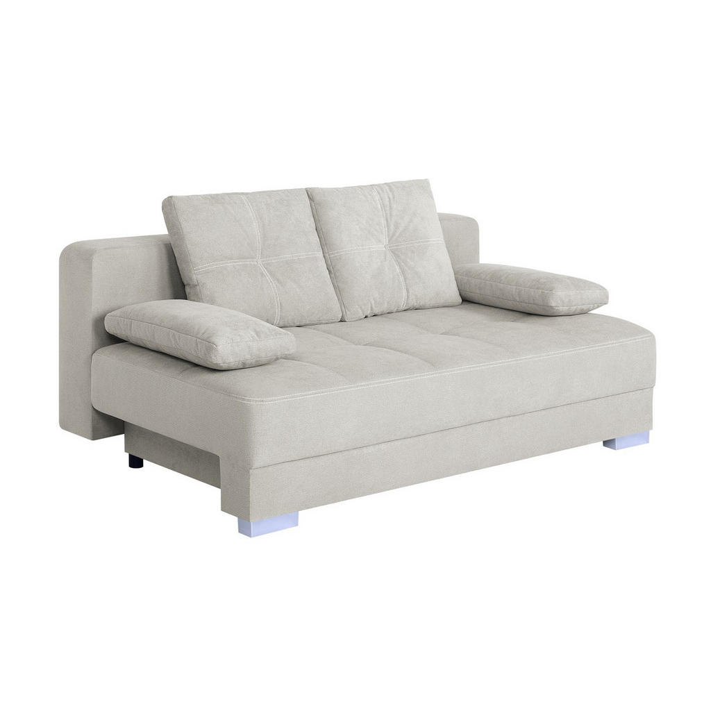 P & B ROZKLÁDACÍ POHOVKA, textil, kompozitní dřevo, krémová