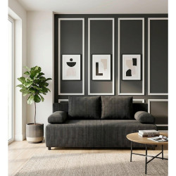P & B ROZKLÁDACÍ POHOVKA, textil, tmavě šedá