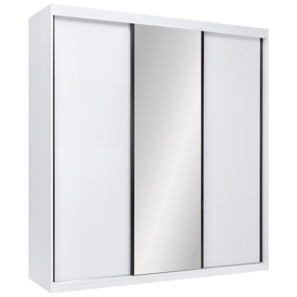 P & B ŠATNÍ SKŘÍŇ S POSUVNÝMI DVEŘM, bílá, 200/215/59,5 cm
