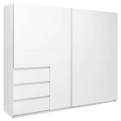 P & B ŠATNÍ SKŘÍŇ S POSUVNÝMI DVEŘM, bílá, 250/210/61,5 cm