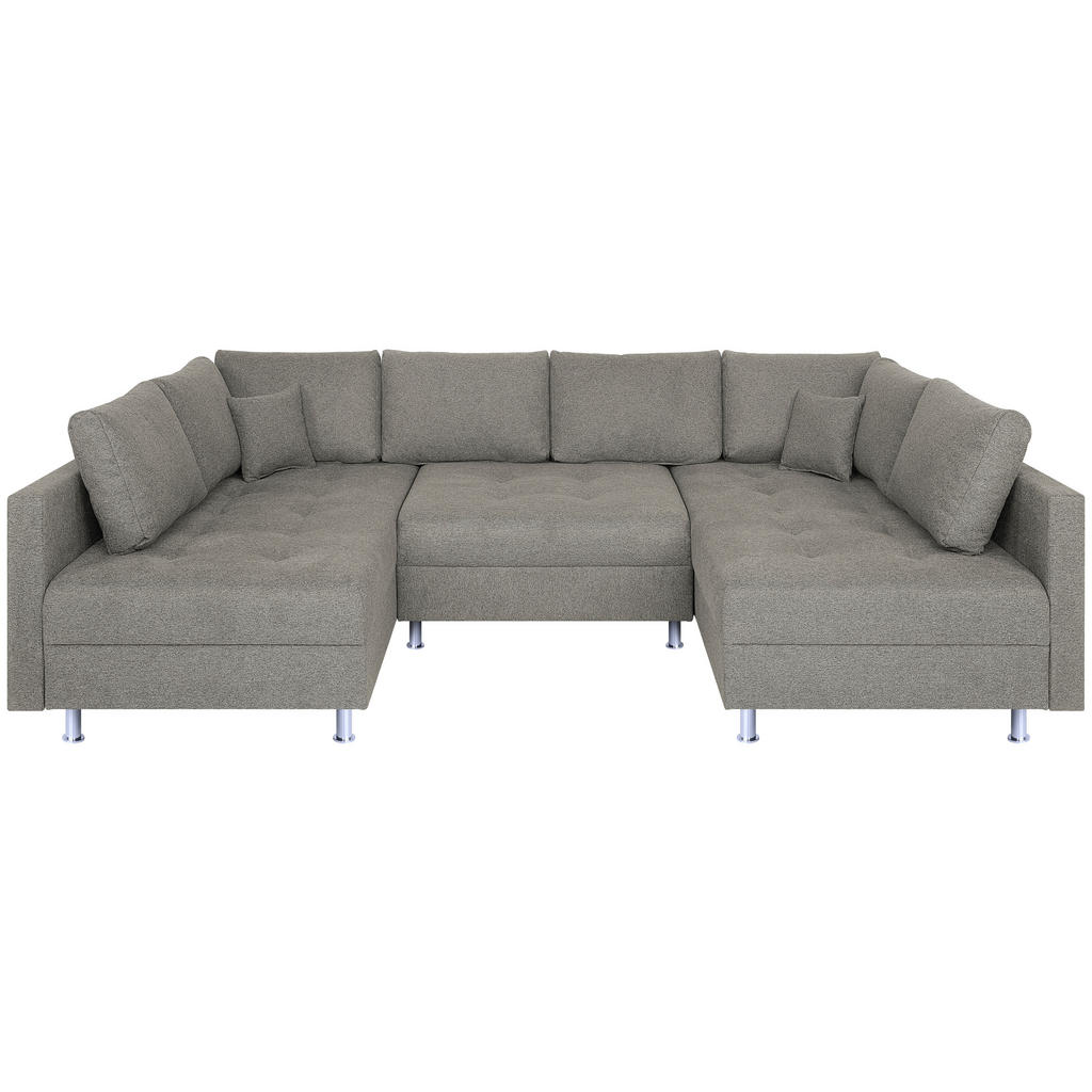 P & B SEDACÍ SOUPRAVA, textil, šedohnědá