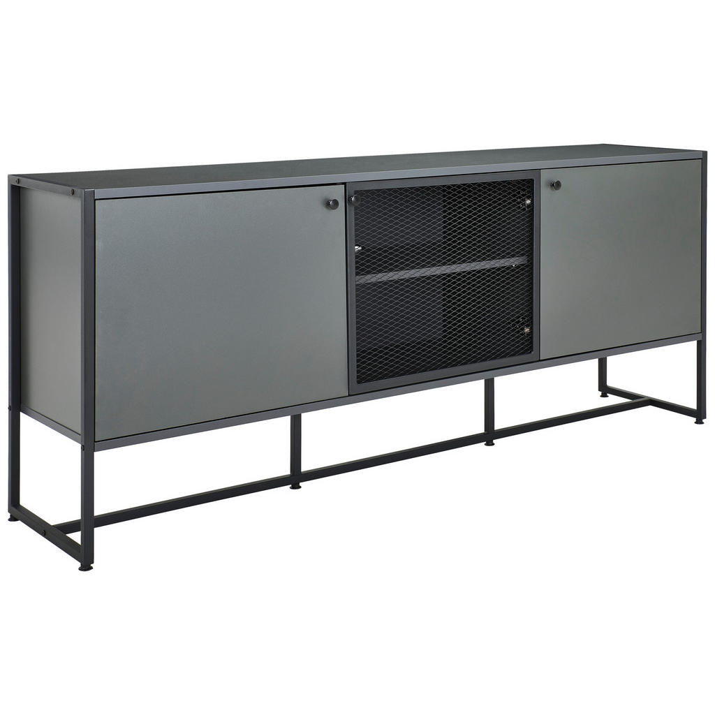 P & B ŠIROKÁ KOMODA, antracitová, černá, 180/75/41 cm