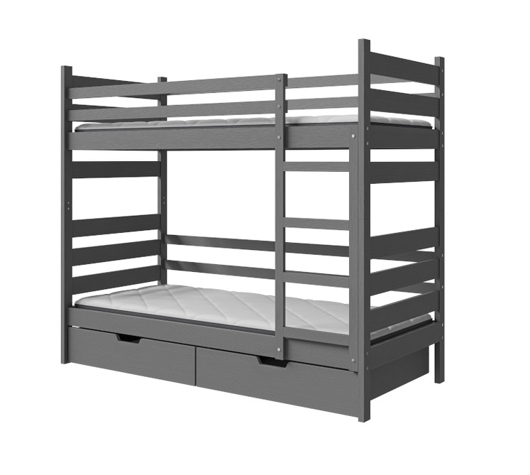 Palanda Darek - Antracit + 2x molitanová matrace Barva korpusu: Antracit