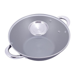 Pánev-wok litinová 28*9.5cm+poklička 4806mr