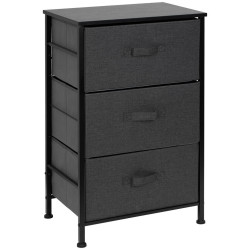 PBJ KOMODA, černá, tmavě šedá, 45/71.5/30 cm