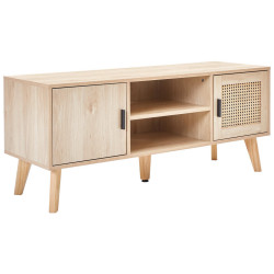 PBJ NÍZKÁ KOMODA, ratan, borovice, přírodní barvy, 120/50/40 cm