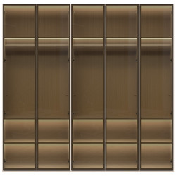 Pětidveřová prosklená šatní skříň baptiste - béžová